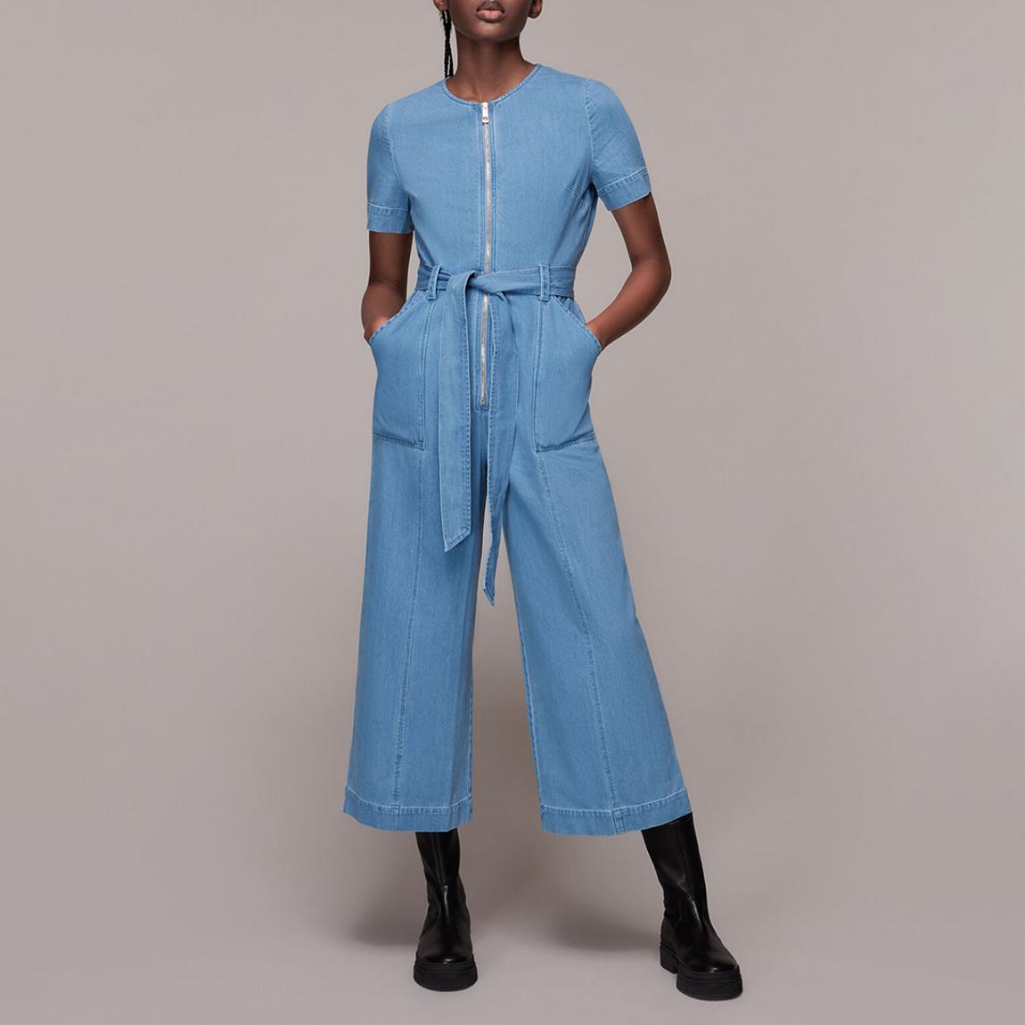 Blue Zip Denim Jumpsuit main product photo