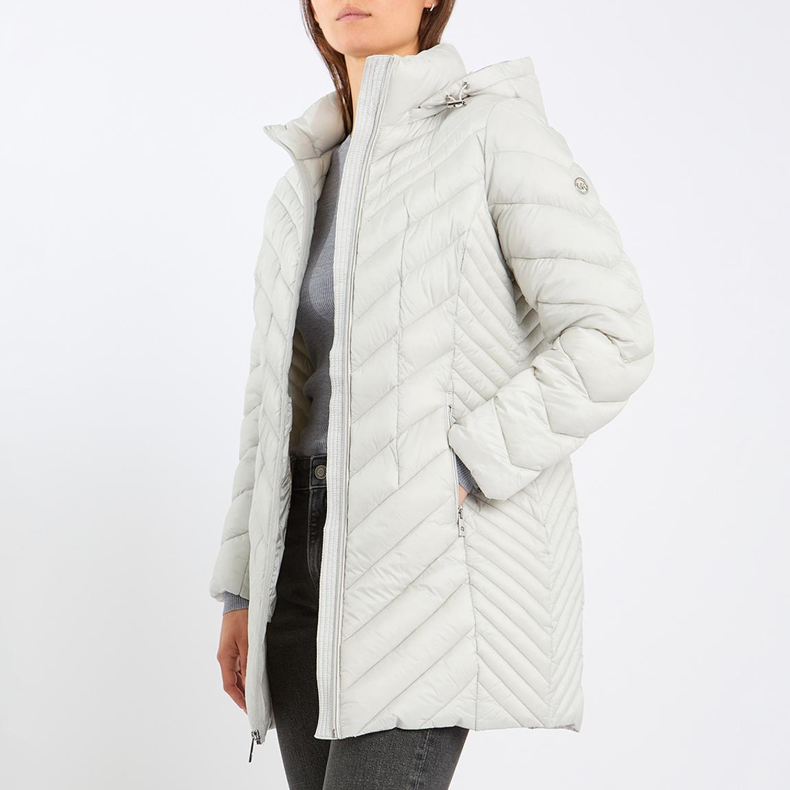 White Long Chevron Coat main product photo