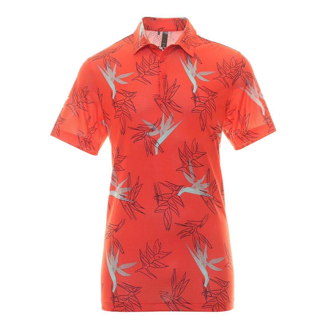 Red Adidas Oasis Mesh Print Polo main product photo
