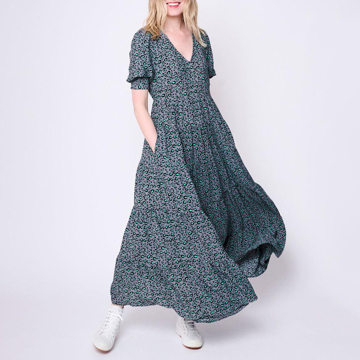 Grey Leopard & Lightning Bolt Maxi Dress main product photo