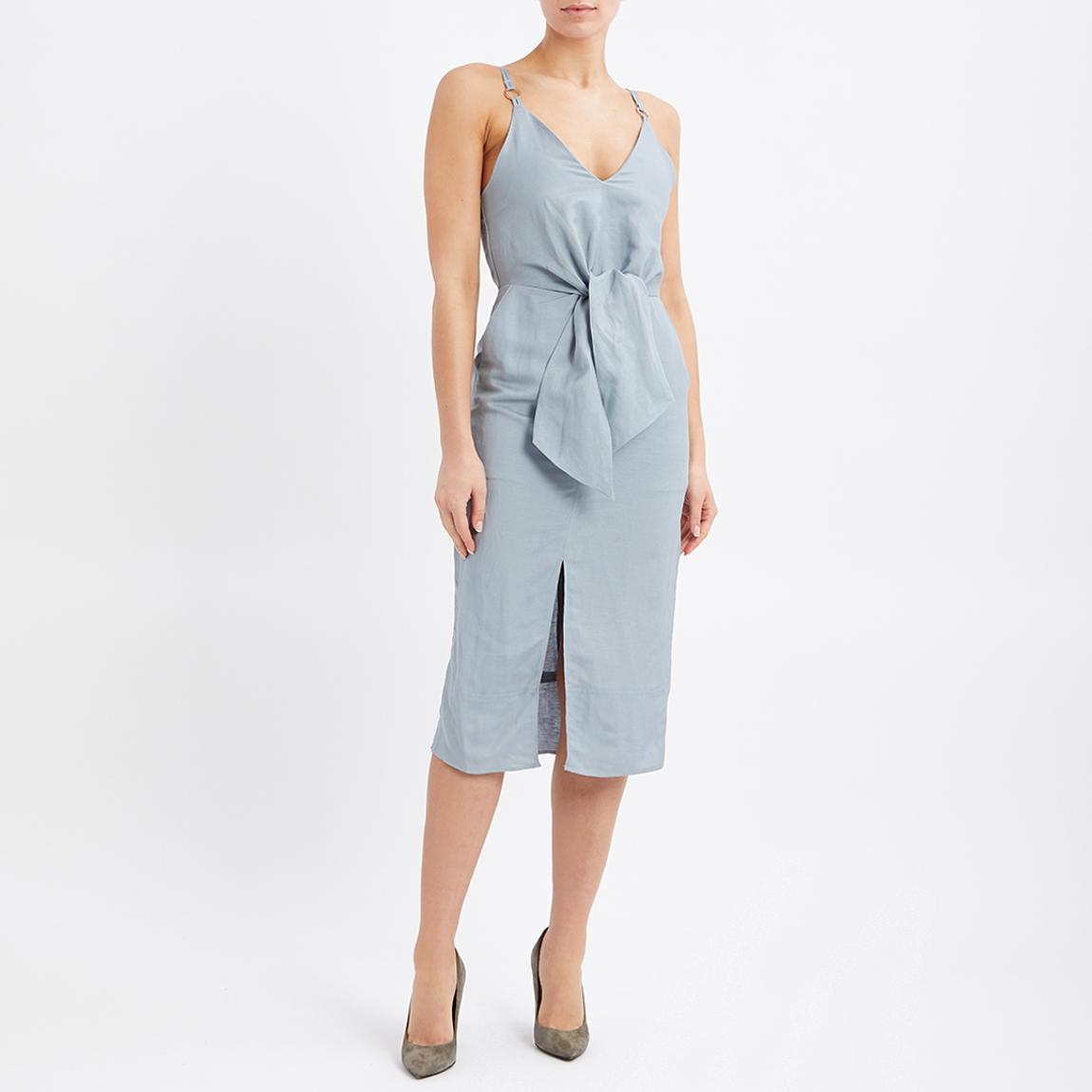 reiss kay linen dress REISS Kay Linen Midi Dress With Tie Detail