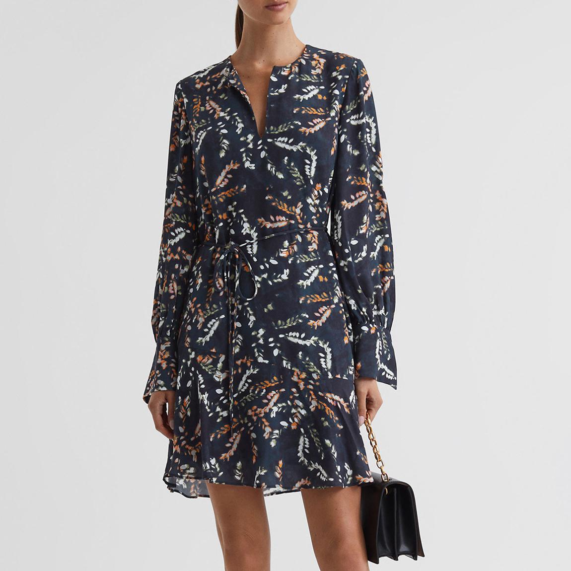 Black Hayley Floral Print Mini Dress main product photo