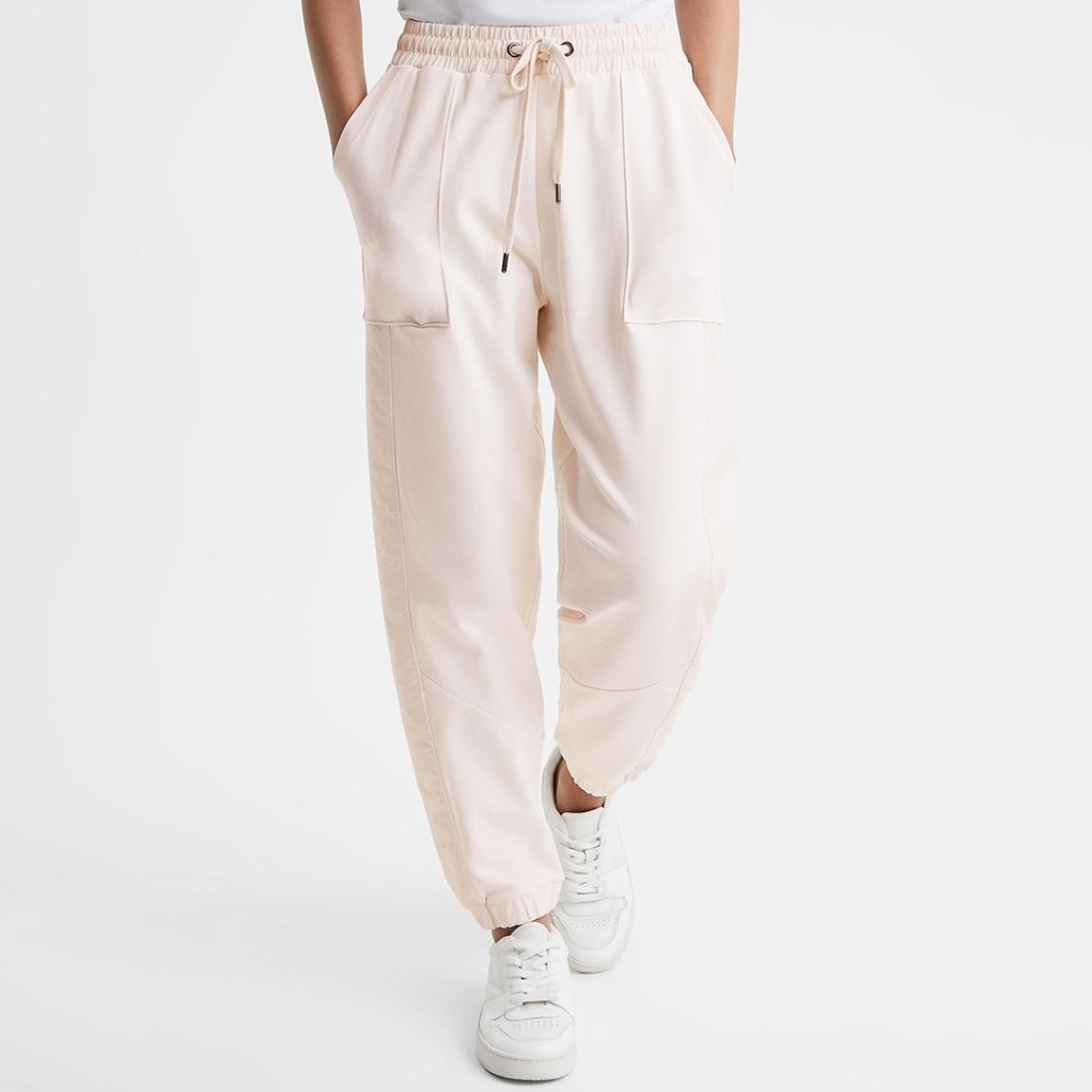 Cream Maja Woven Cotton Blend Joggers main product photo