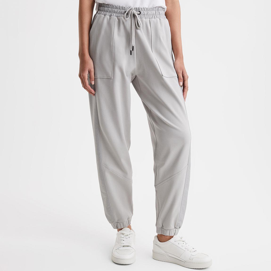 Grey Maja Woven Cotton Blend Joggers main product photo