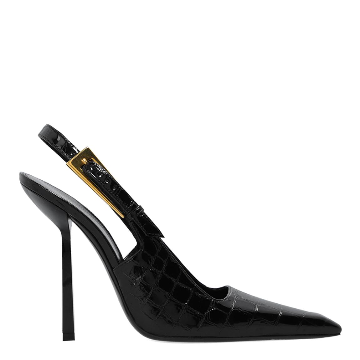 Black Leather Lee Slingback Pumps main product photo