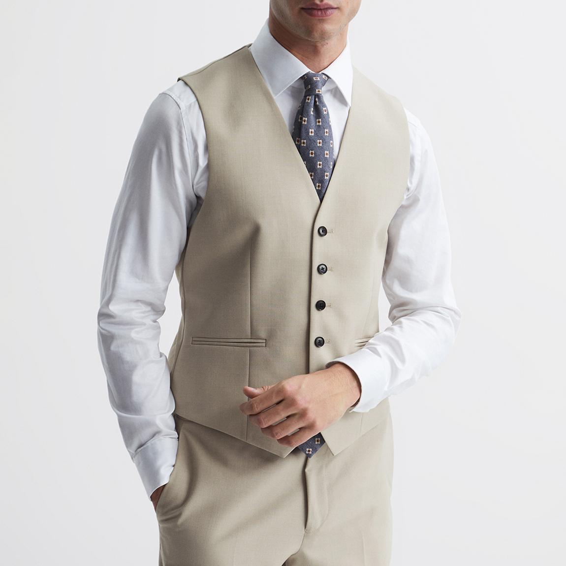 Stone Fine Wool Waistcoat main product photo