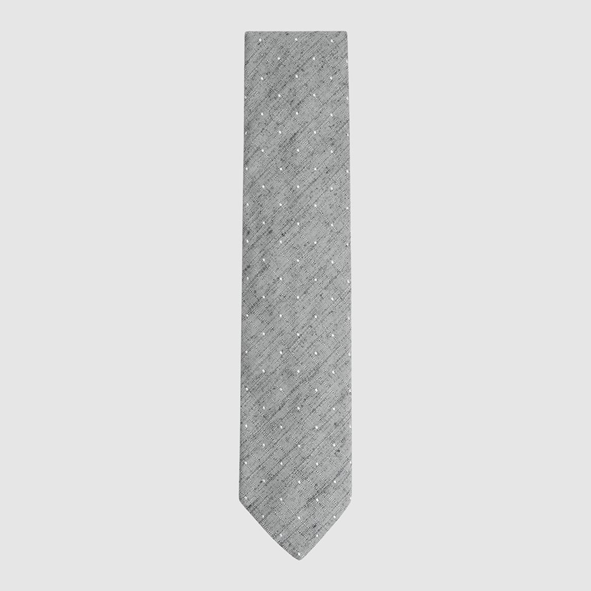 Grey Levanzo Polka Dot Silk Blend Tie main product photo