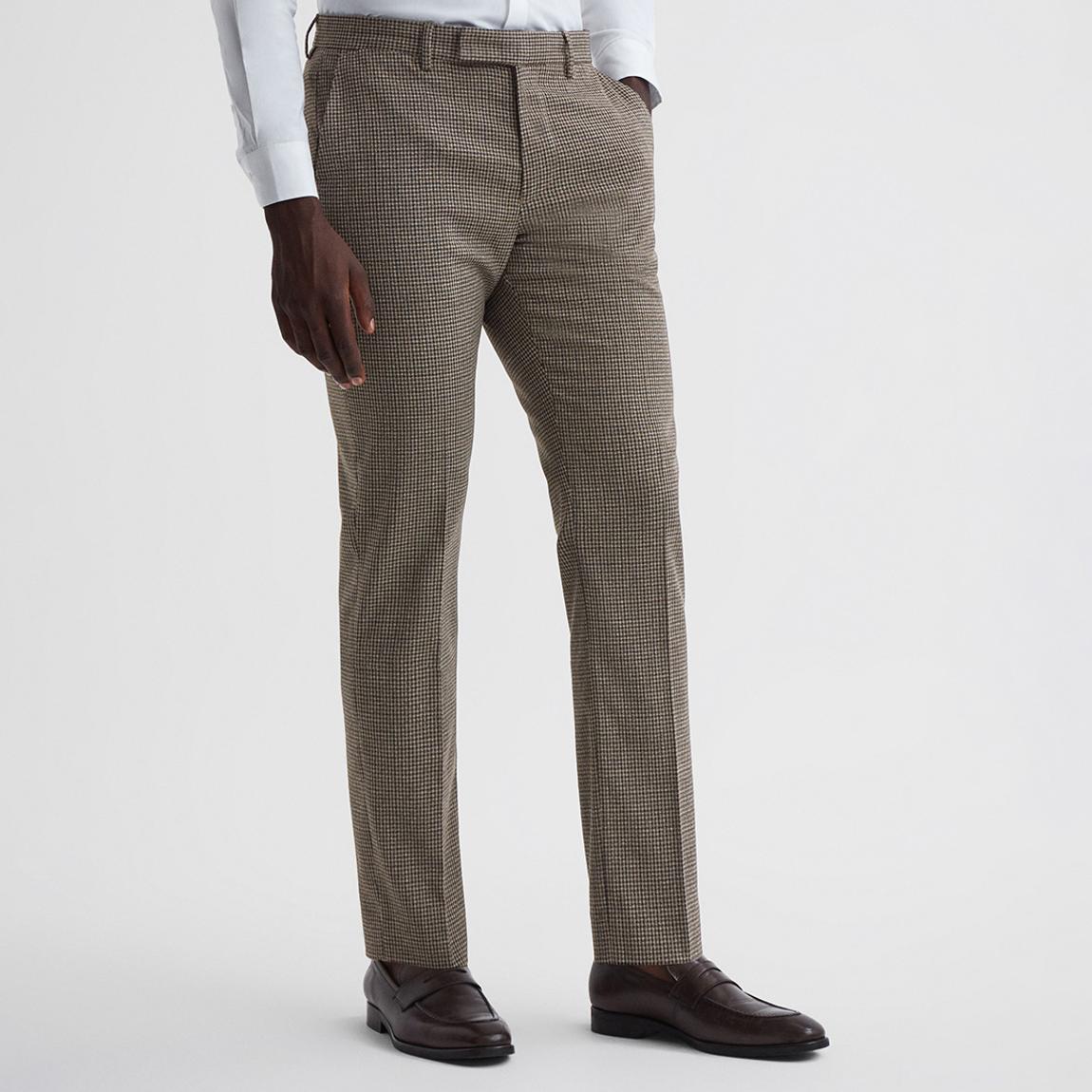 Brown Ground Puppytooth Slim Trousers main product photo