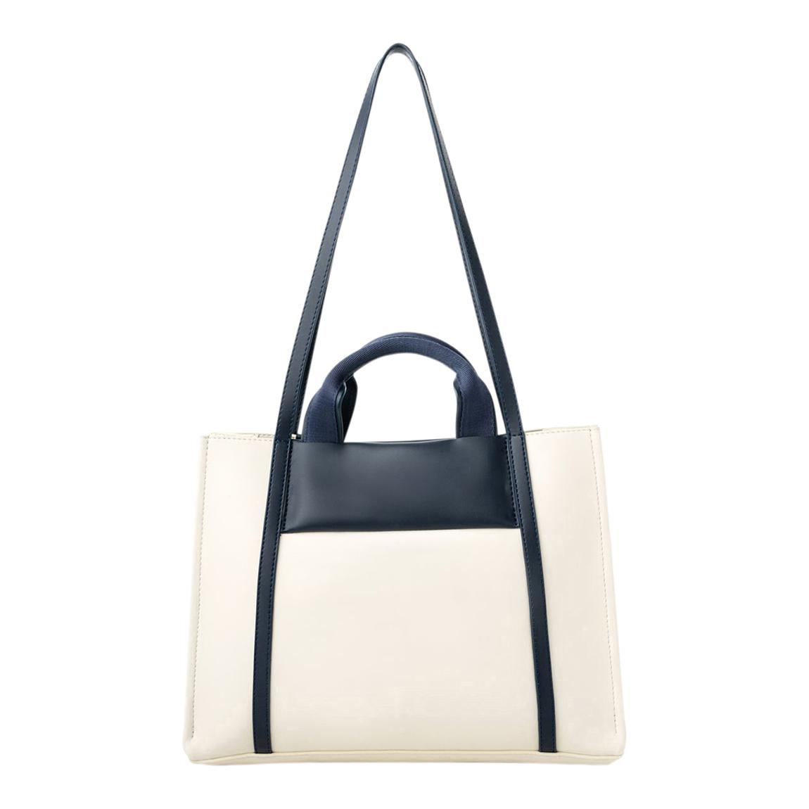 Cream& Dark Blue Umbria Tote Bag