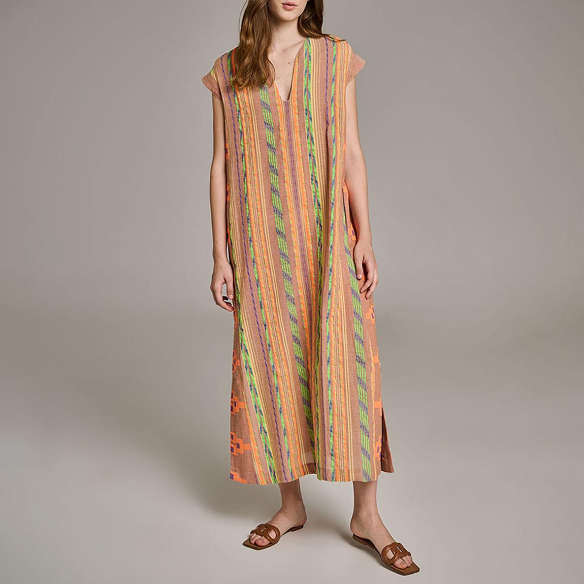 Beige & Orange Achatis Dress main product photo