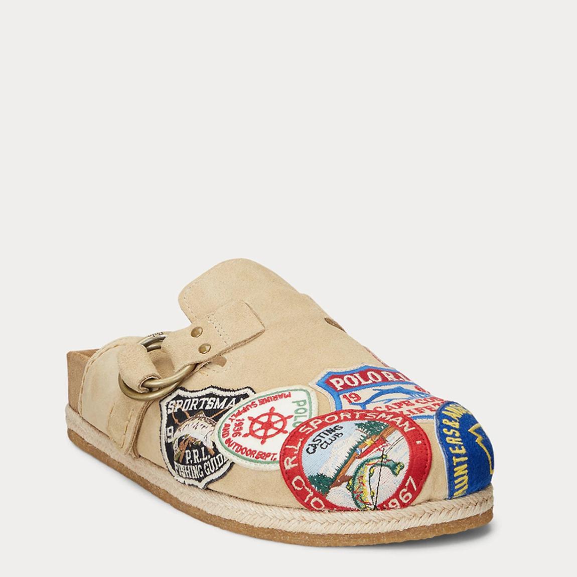 Beige Turbach Logo Patch Suede Clogs main product photo