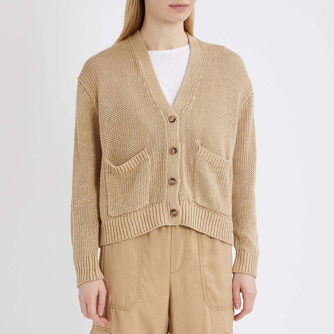 Polo Ralph Lauren Sand V-Neck Linen Blend Cardigan - BrandAlley