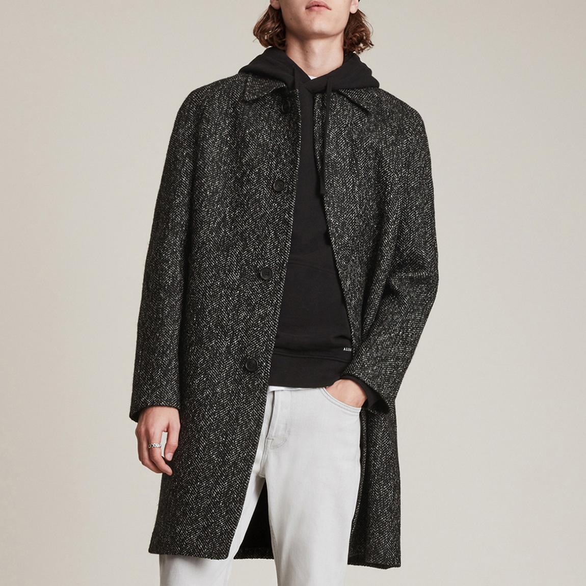 Charcoal Ramo Longline Wool Blend Coat main product photo