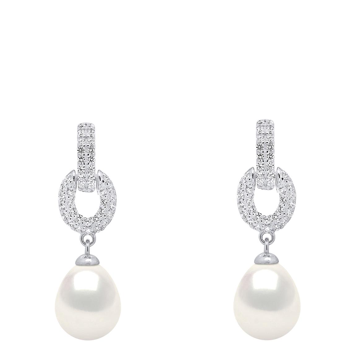 Hanging Earrings Real Cultured Freshwater Pearls Pear 8-9 mm main product photo