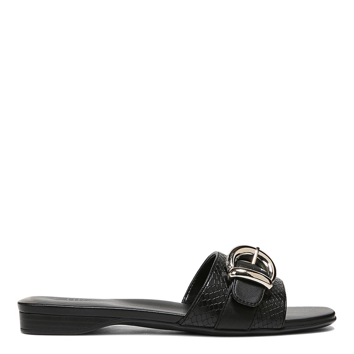 Black Santiago Flat Sandals main product photo
