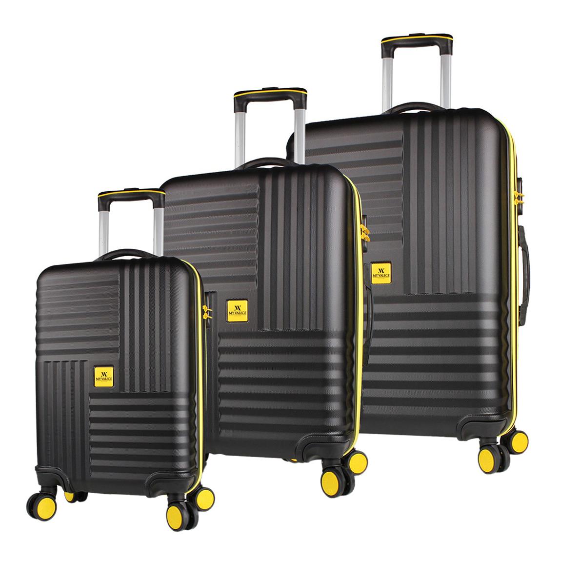 Black PLEKOB Set of 3 Suitcases main product photo