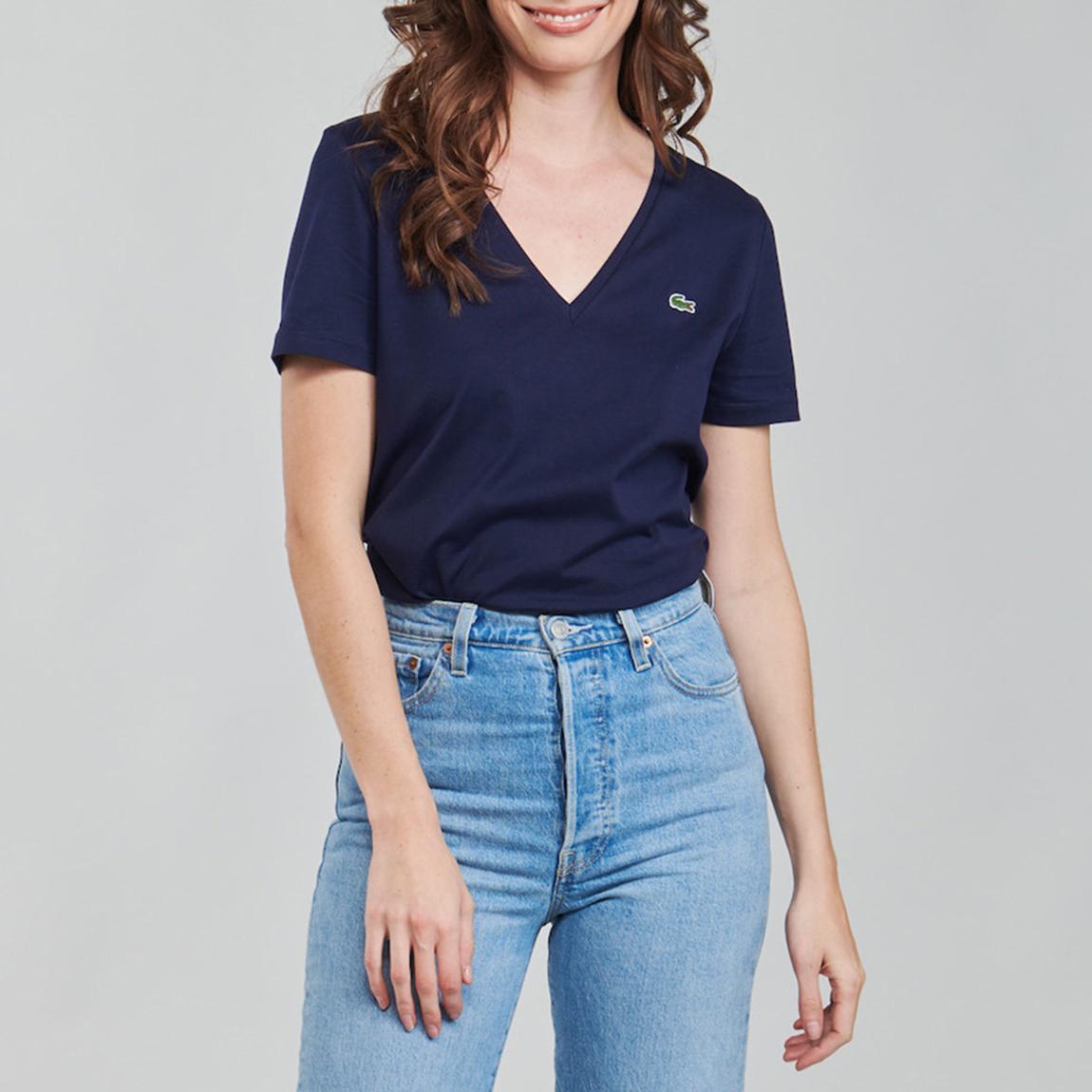 Navy V-Neck Cotton T-Shirt main product photo