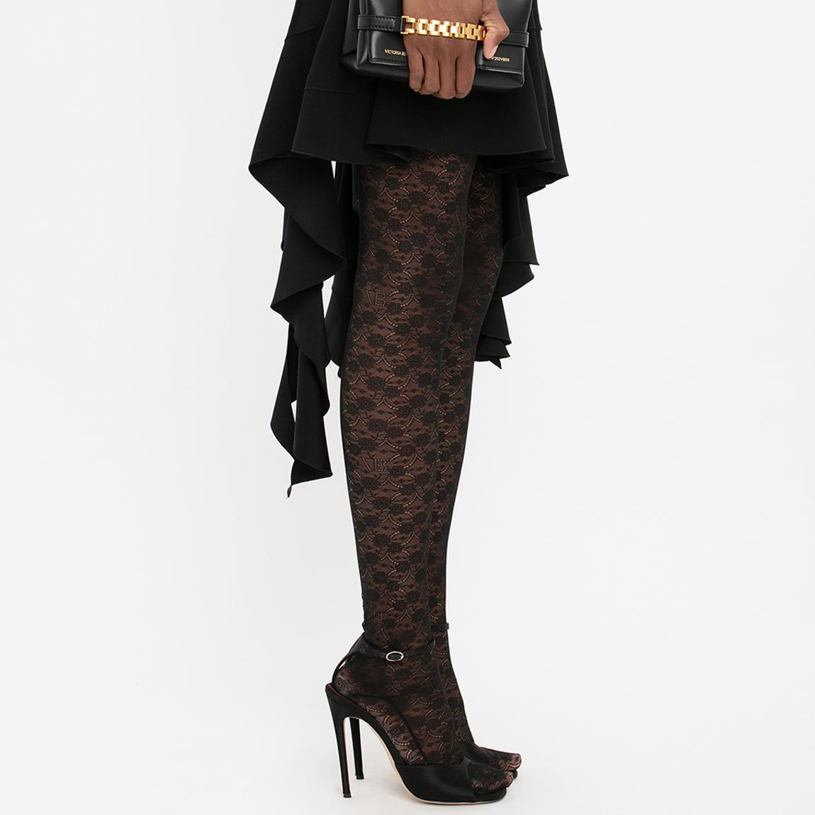 Black Pattern Stretch Tights main product photo