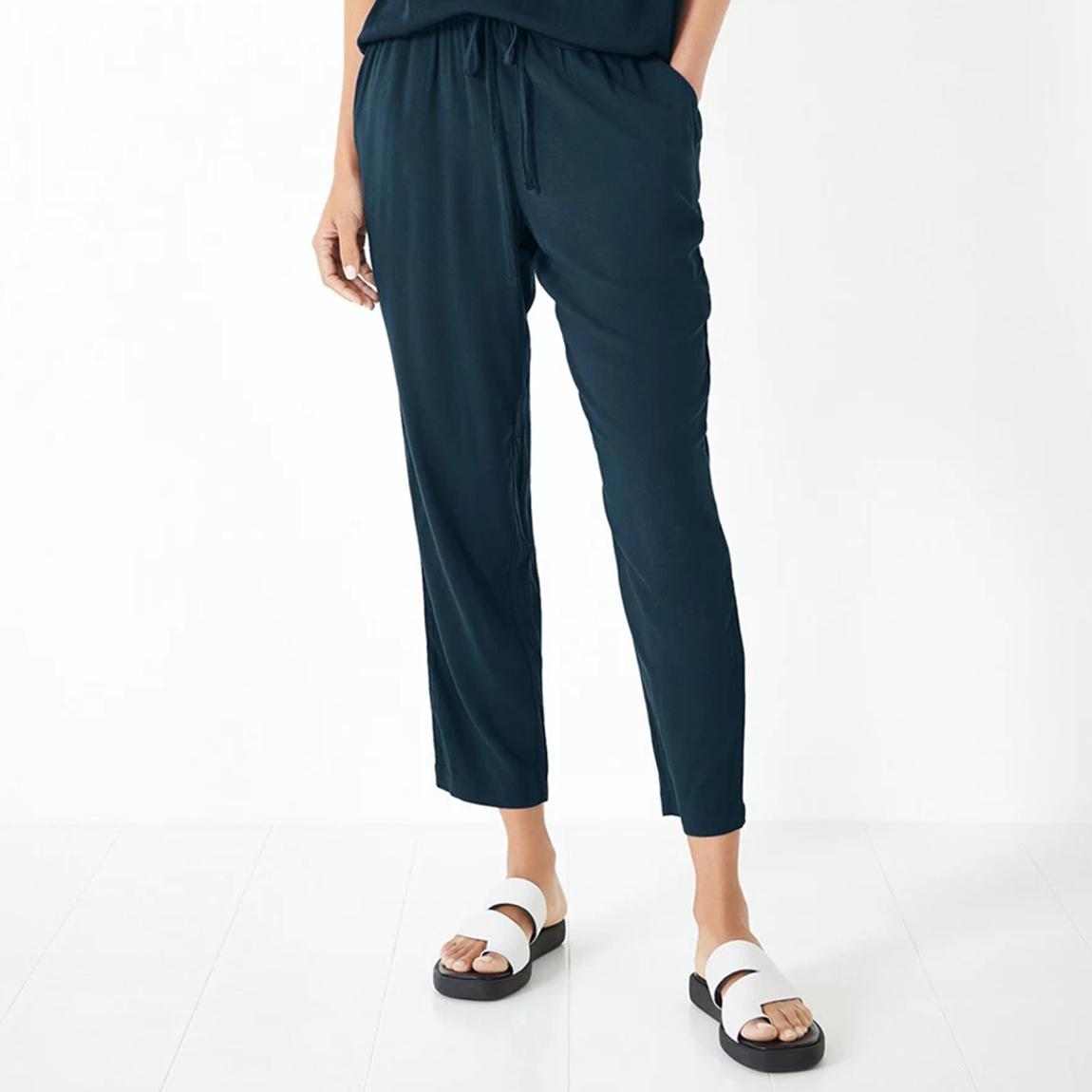 Navy Cropped Easy Trousers main product photo