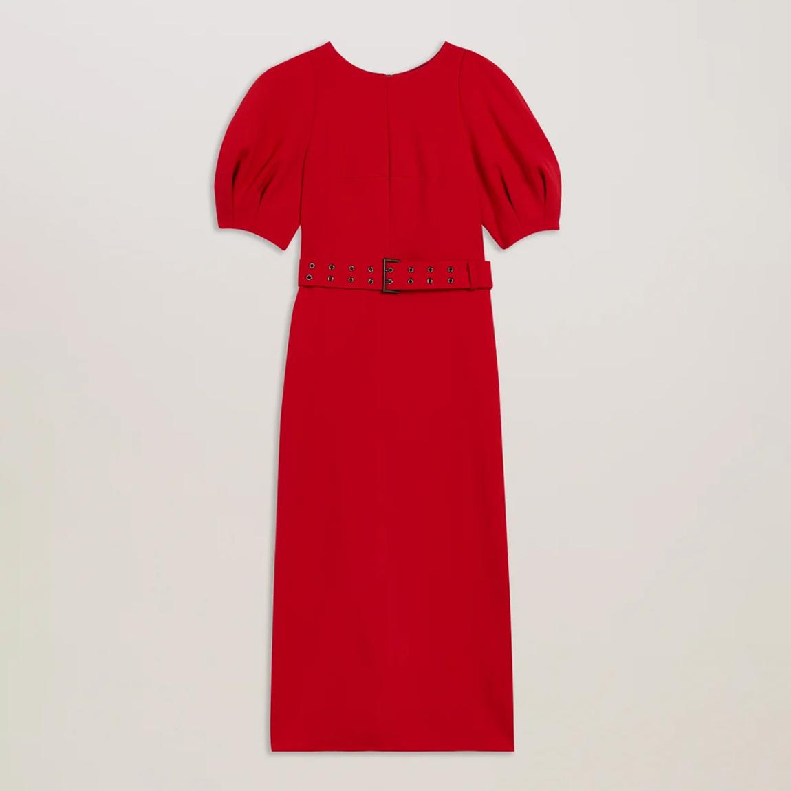 Ted Baker Red Gabyela Puff Sleeve Midi Dress - BrandAlley Ted Baker Red Gabyela Puff Sleeve Midi Dress - BrandAlley