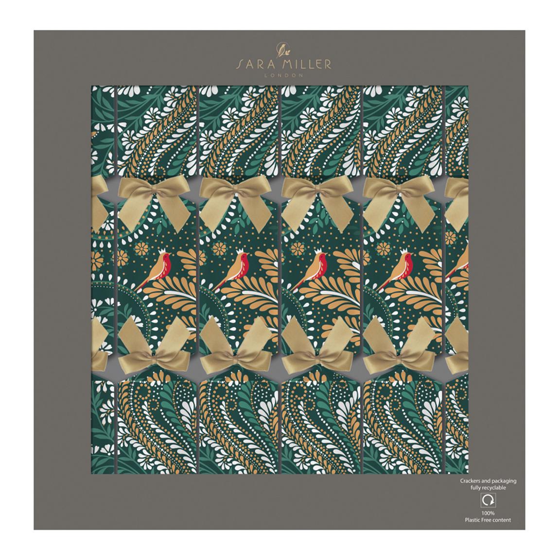 Set Of 6 Robin Filigree Luxury Christmas Crackers main product photo