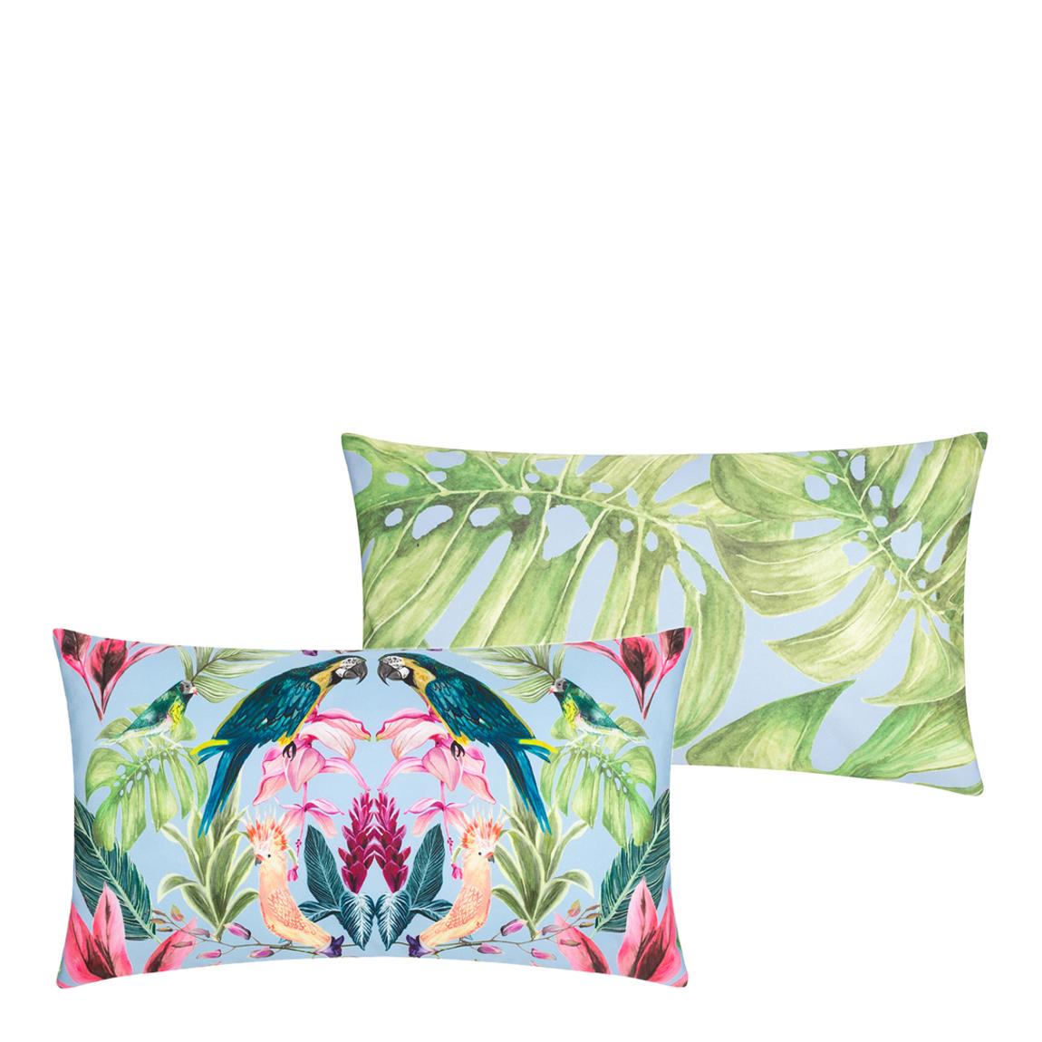 Kali Birds 30x50cm Reversible Outdoor Cushion, Sky Blue main product photo