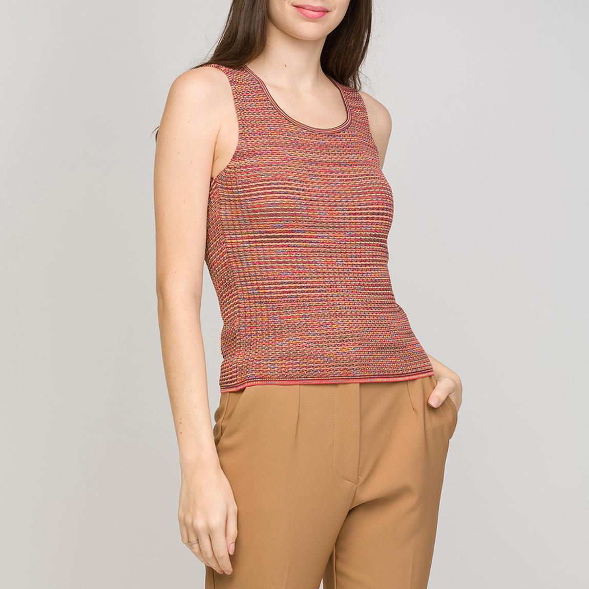 Orange Multi Cotton Wool Blend Top main product photo