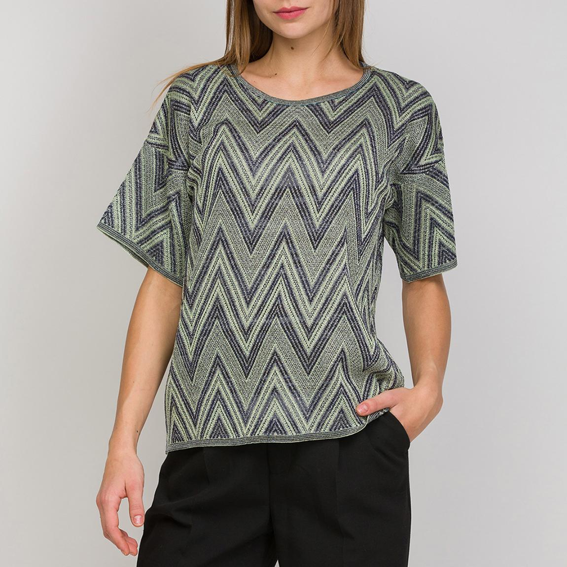 Grey Patterned Wool Blend T-Shirt main product photo