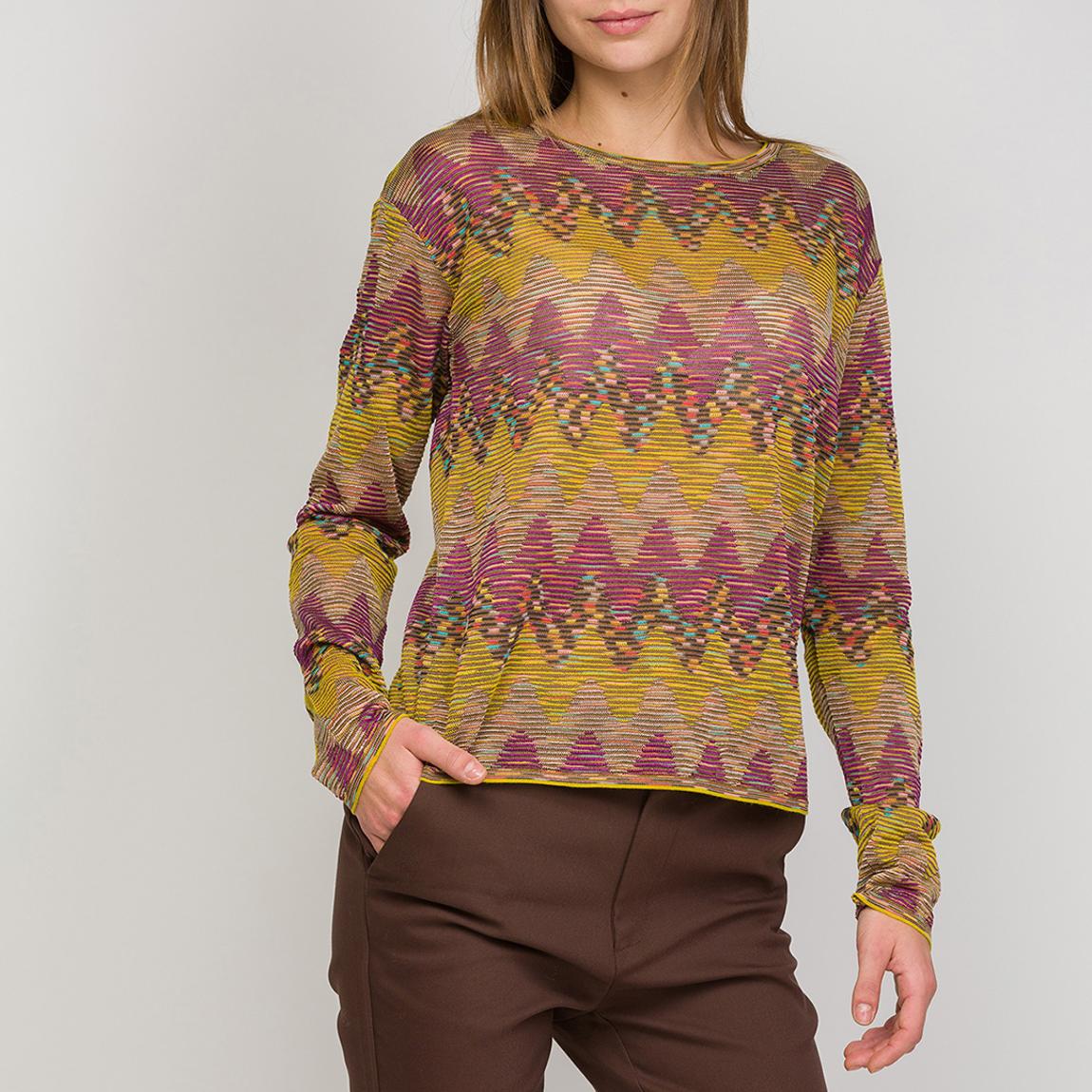 Purple Pattern Cotton Wool Blend Top main product photo