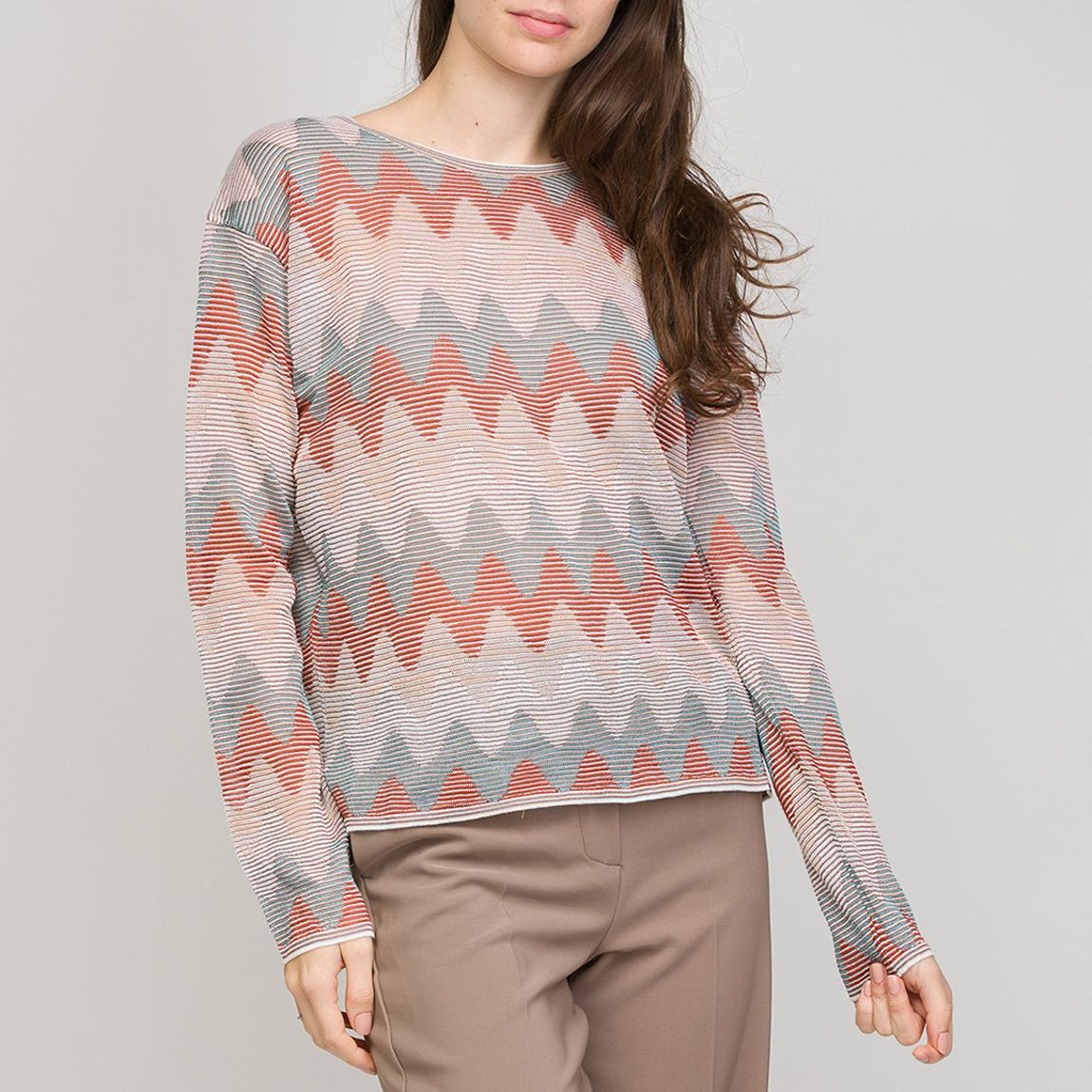 Ivory Pattern Cotton Wool Blend Top main product photo