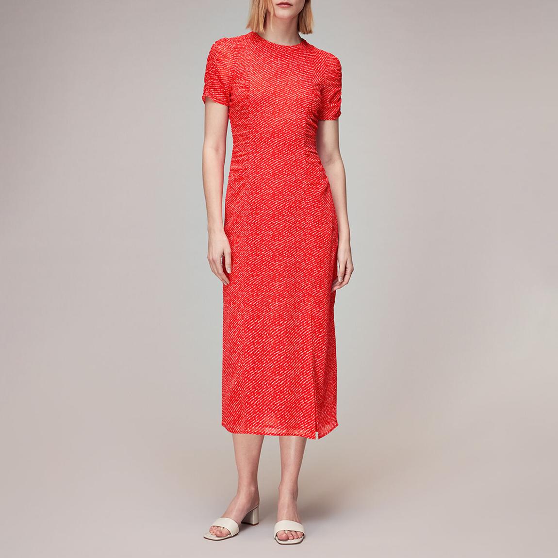 Red Diagonal Fleck Dobby Dress main product photo