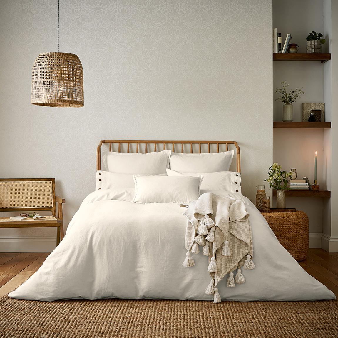 Pure Linen Cotton, Double Duvet Cover, White main product photo