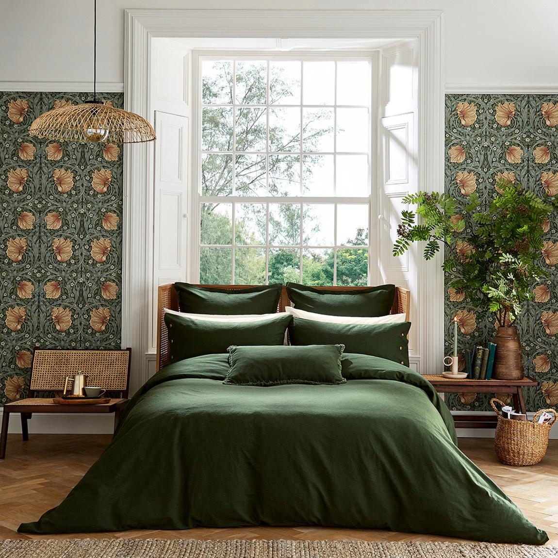 Linen Cotton, Double Duvet Cover, Green main product photo