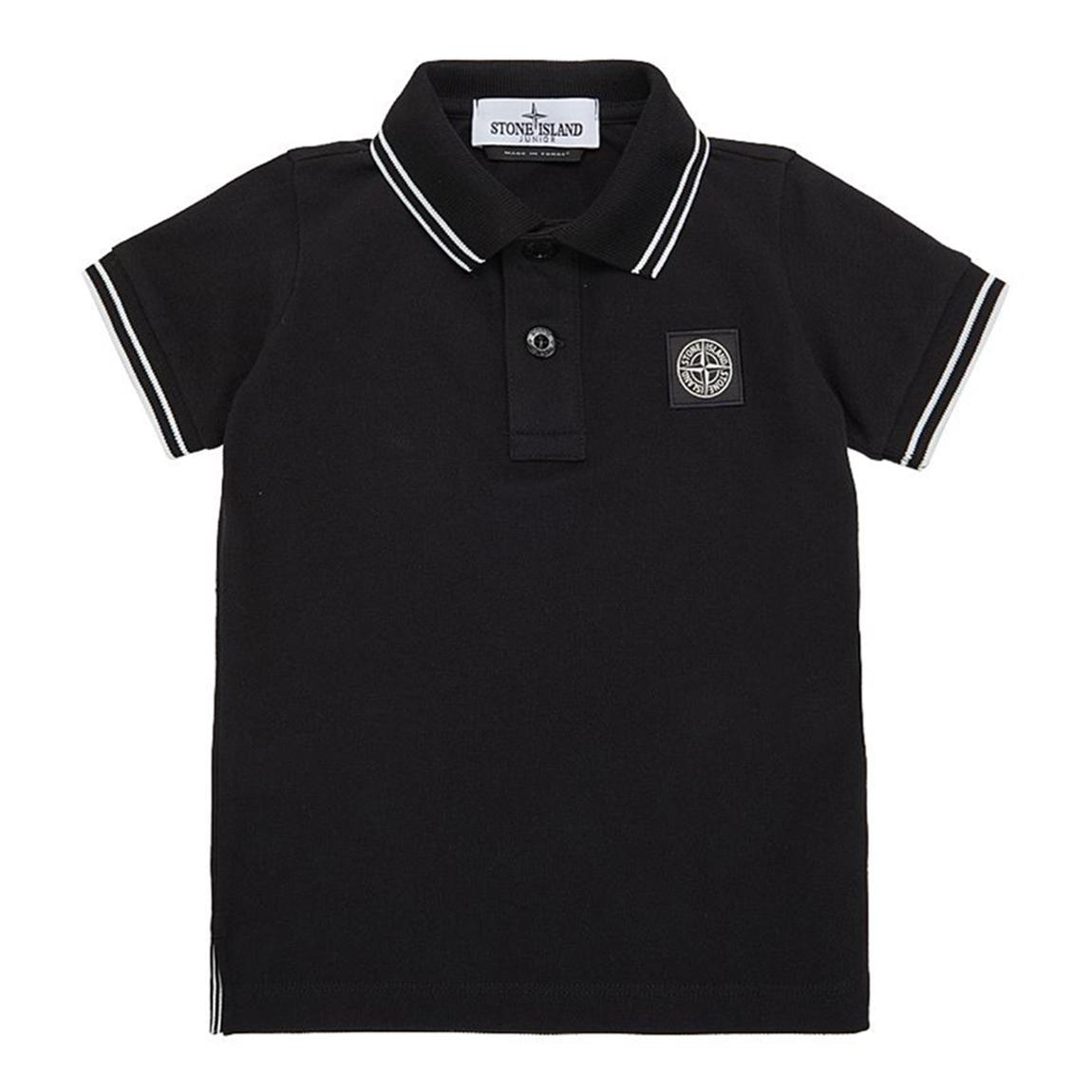 Black Pique Cotton Blend Polo Shirt main product photo