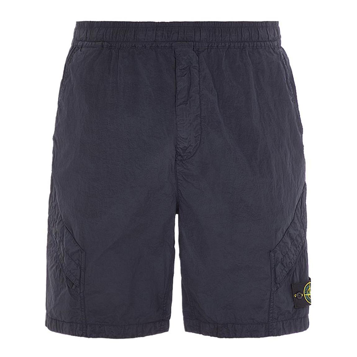 Navy Nylon Cargo Bermuda Shorts main product photo