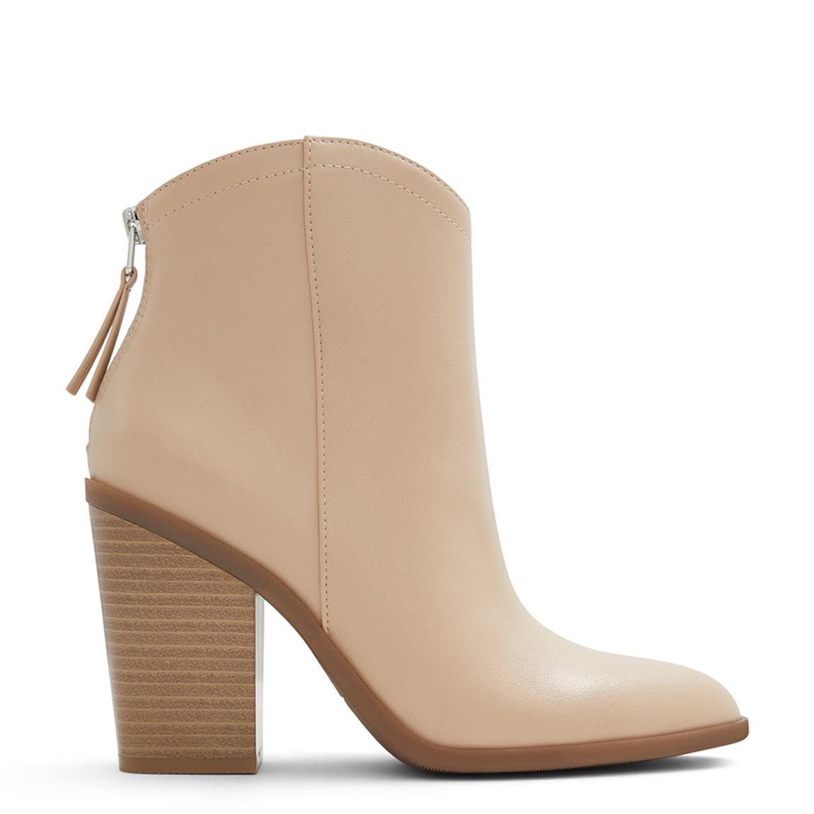 Beige Austyn Heeled Western Ankle Boots main product photo
