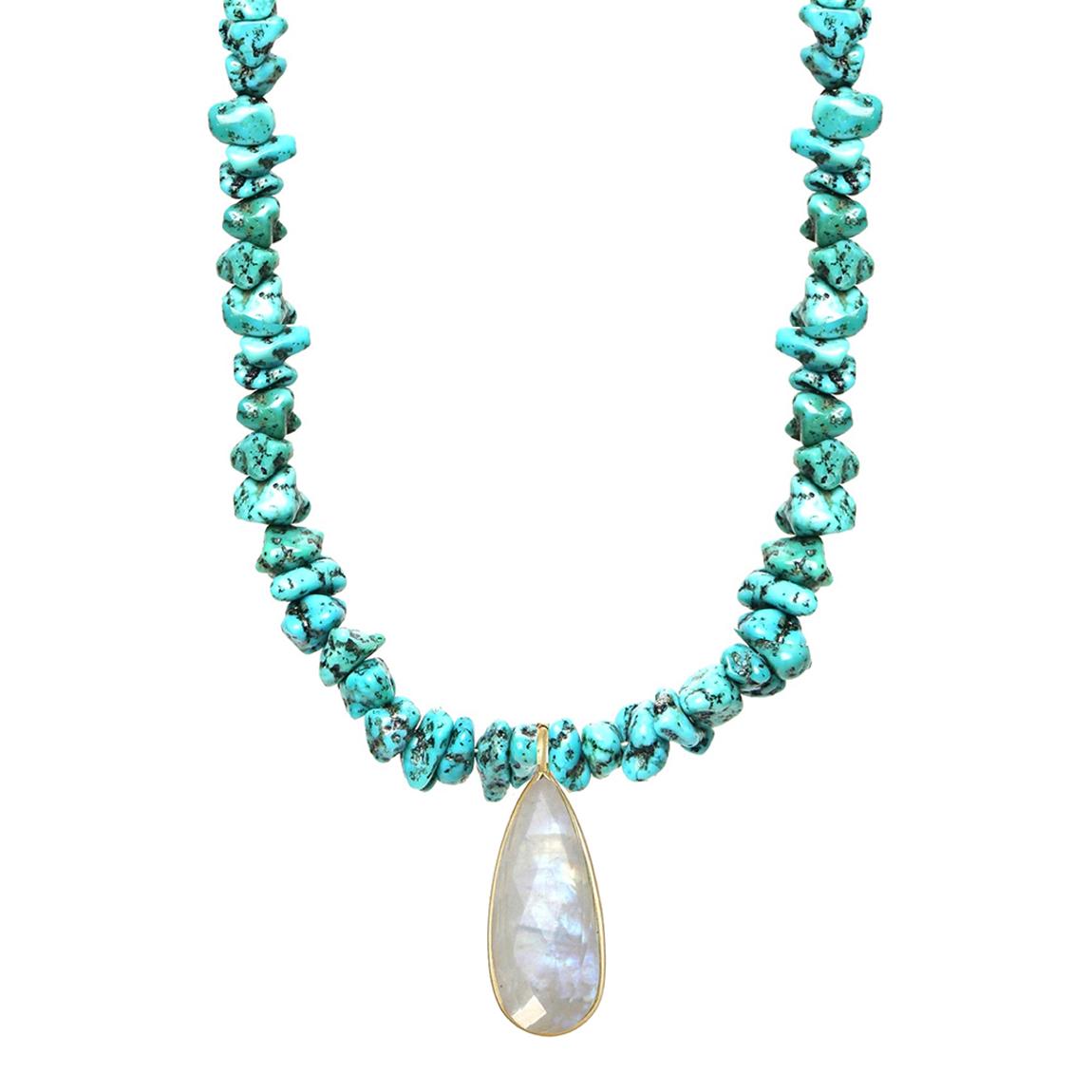 18K Gold Emerald & Quartz Layer Necklace main product photo