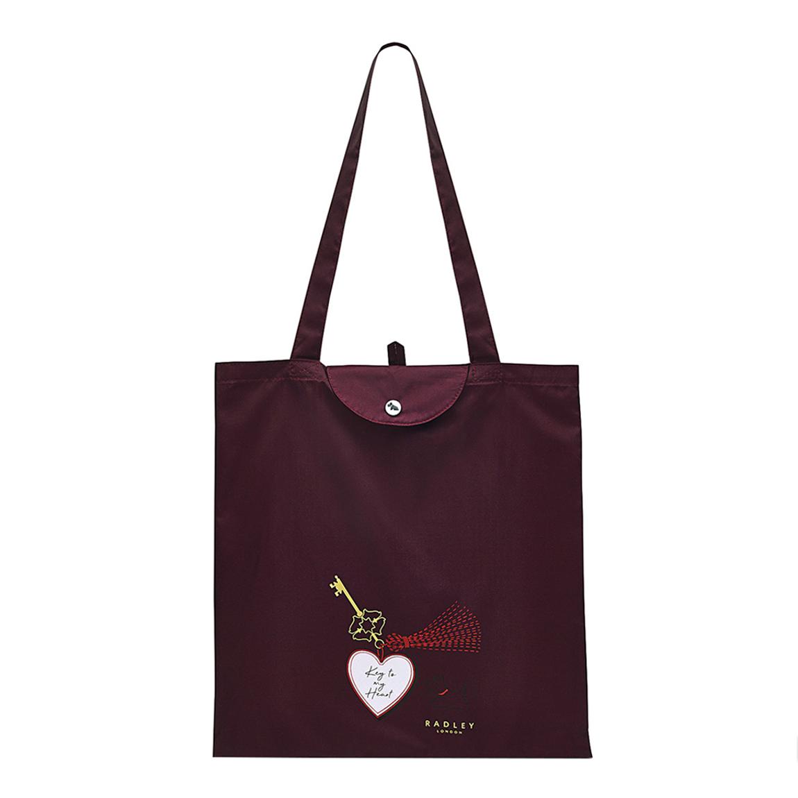 Dark Cherry Key to My Heart Foldaway Tote main product photo