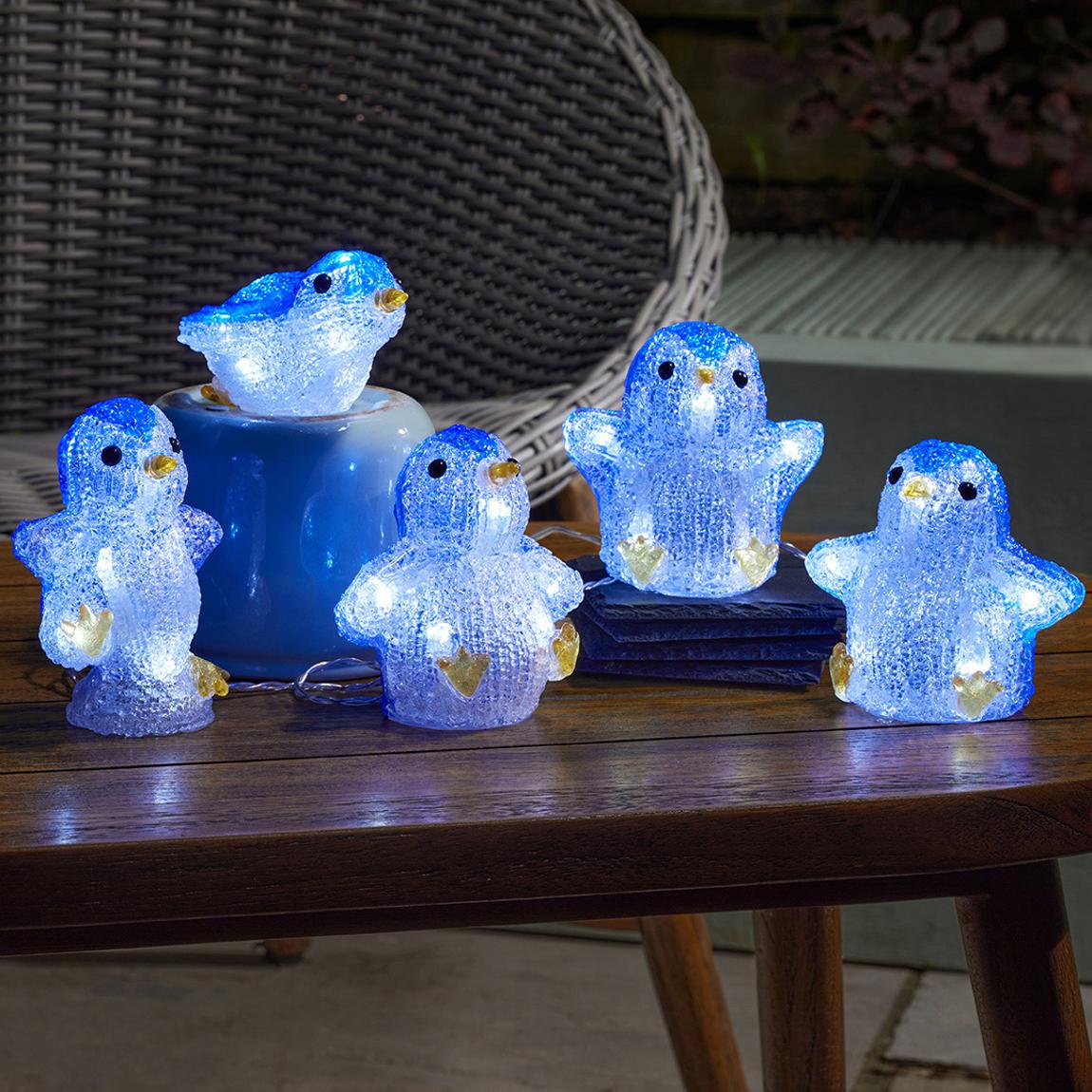 Set Of 5 InLit Solar Ice Penguins Lights main product photo