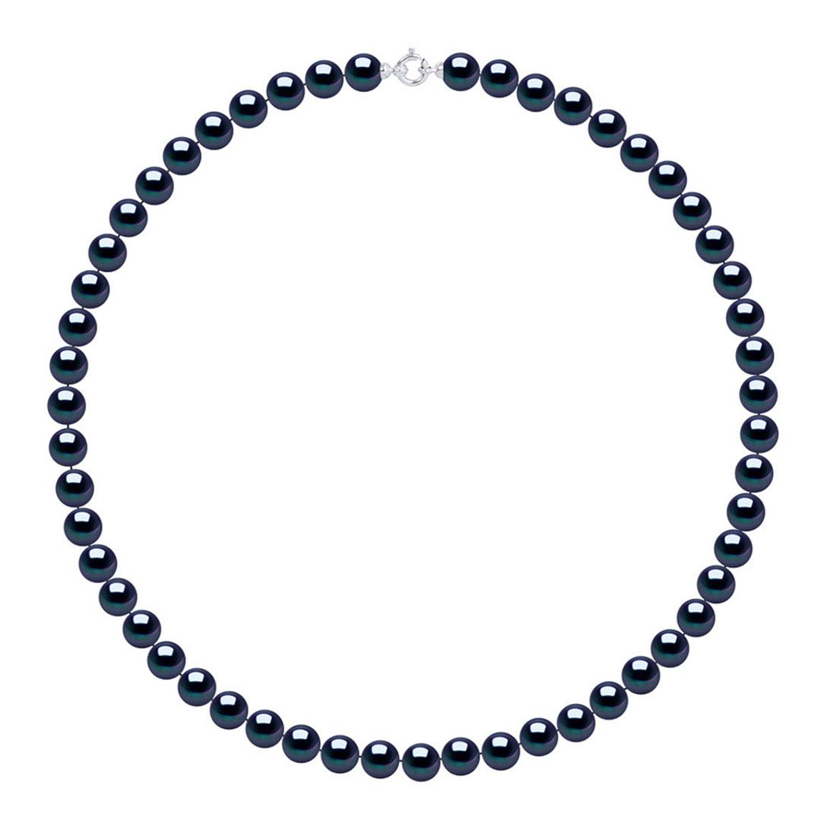 Black Freshwater Pearls Gold Necklace 9-10 mm main product photo