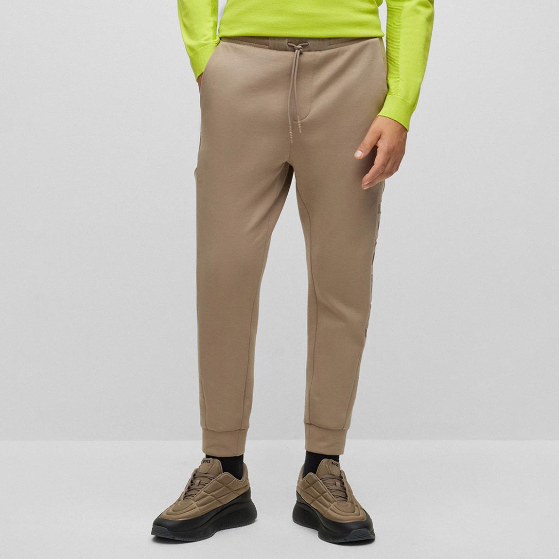 Beige Helwyn Cotton Blend Joggers main product photo