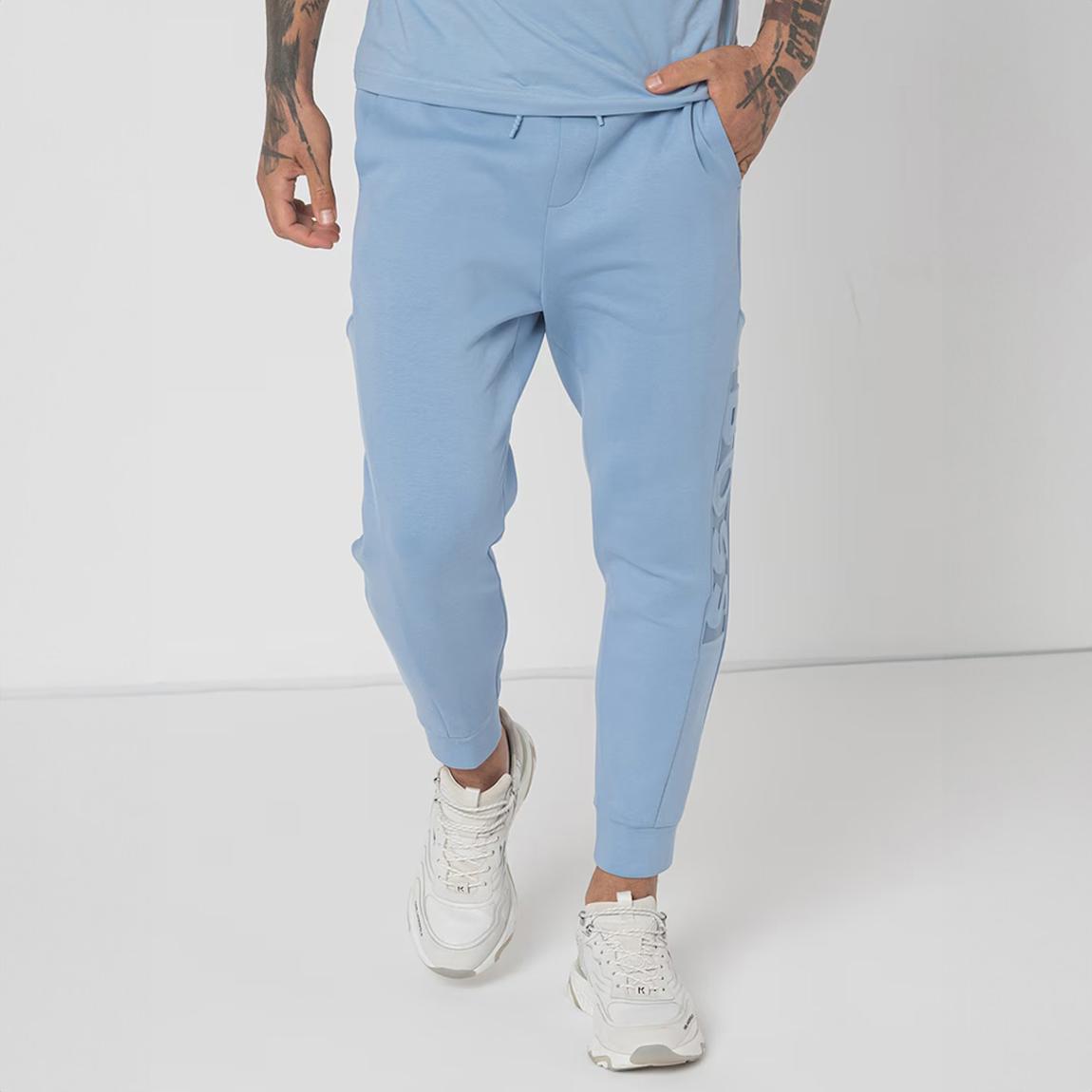 Pale Blue Helwyn Cotton Blend Joggers main product photo