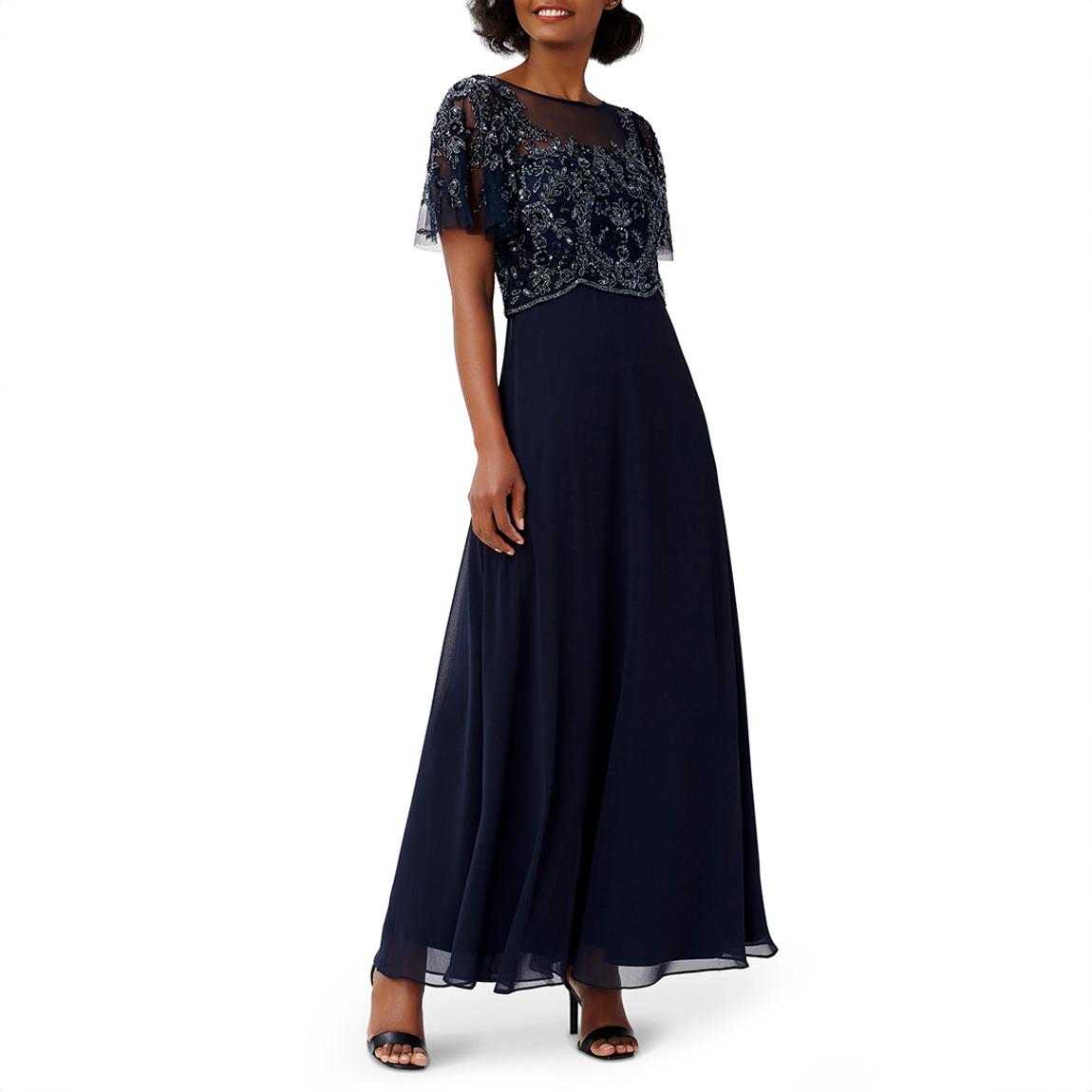 Navy Beaded Chiffon Dress main product photo
