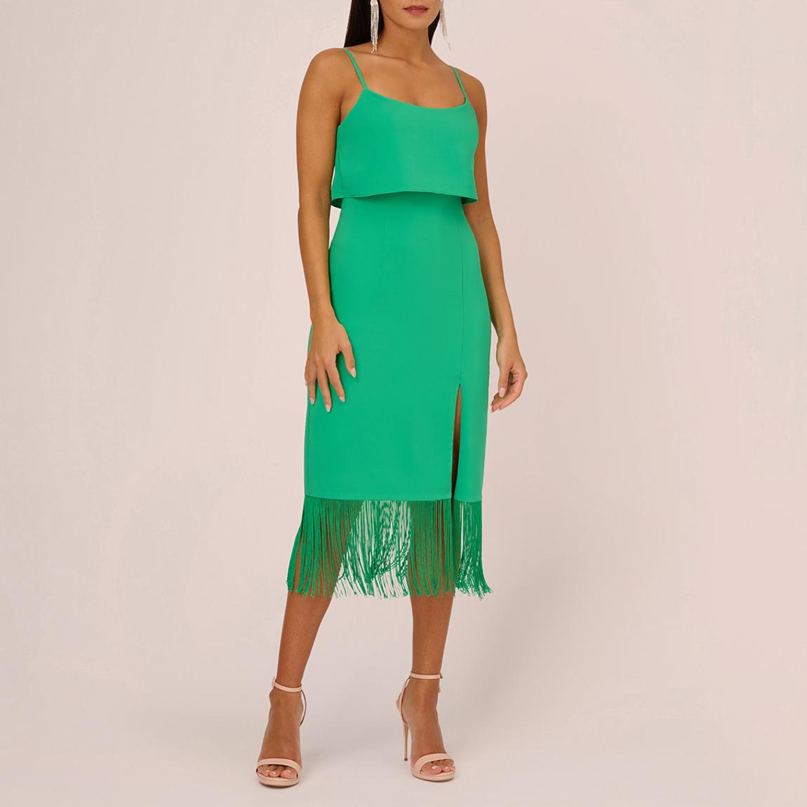 Green Crepe Midi Dress main product photo