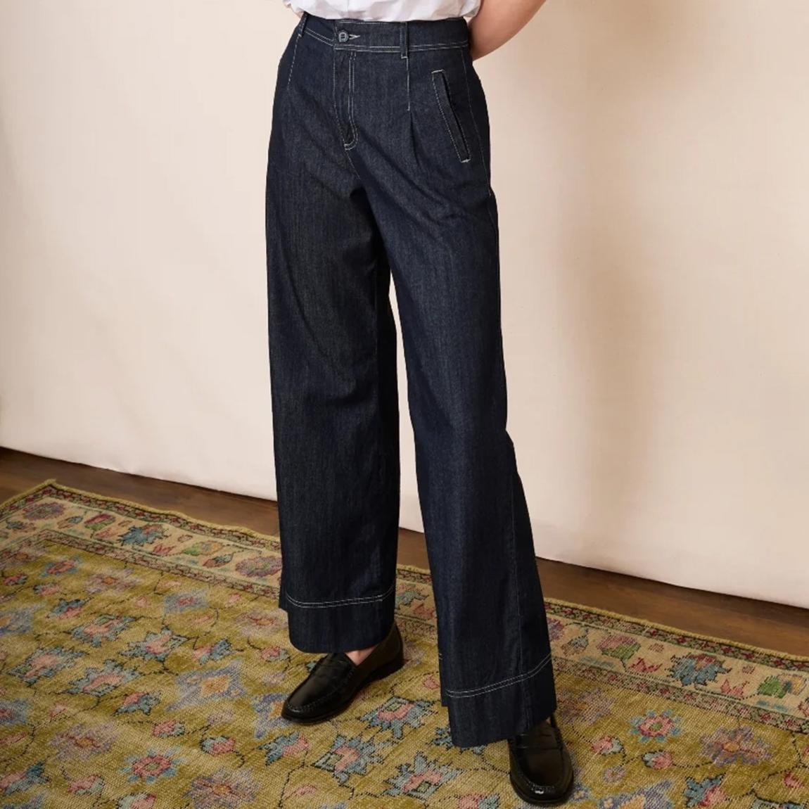 Dark Blue DB X Wyse Wide Leg Pleat Jeans main product photo