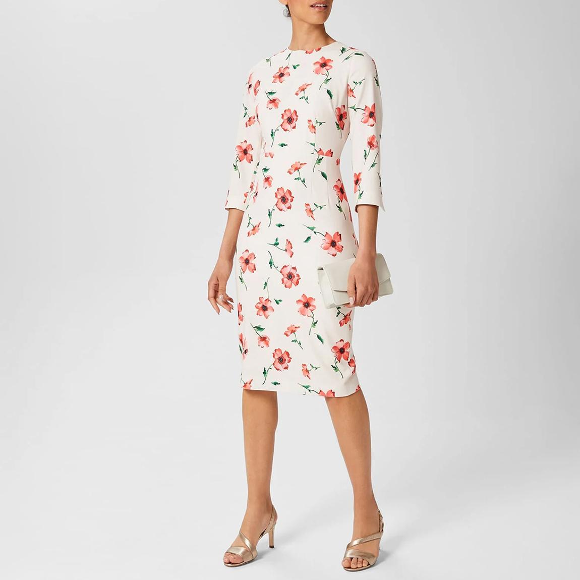 White Aleena Printed Dress main product photo
