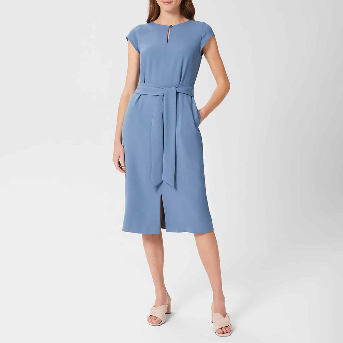 Blue Kristen Tie Midi Dress main product photo