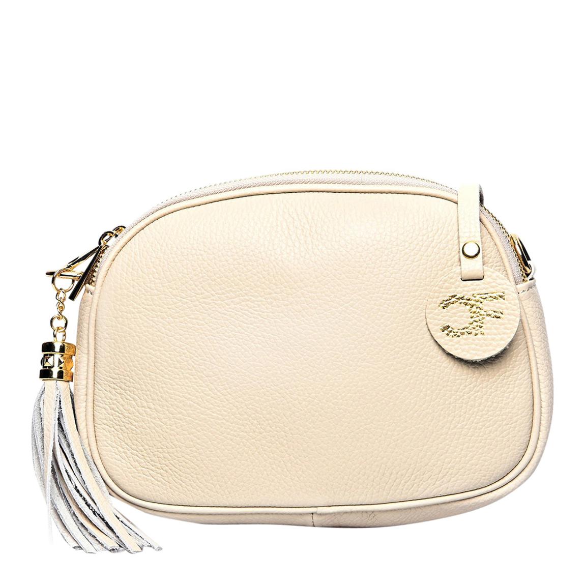 Beige Italian Leather Shoulder Bag main product photo