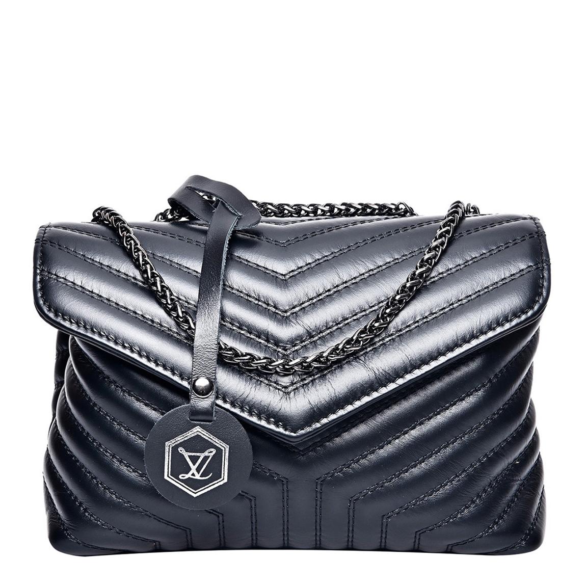 Black Leather Shoulder Bag main product photo