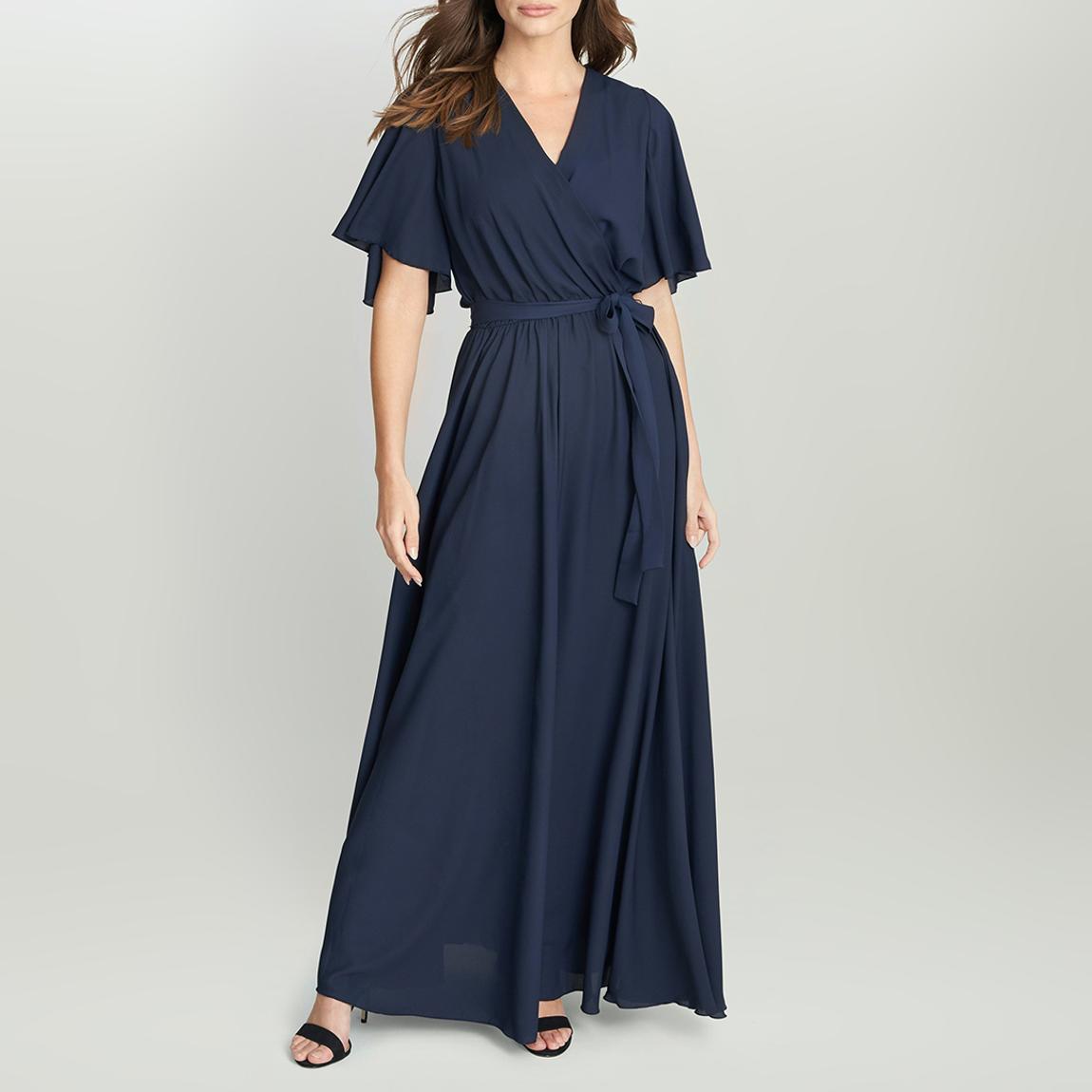 Navy Crissy Cape Sleeve Maxi Dress main product photo